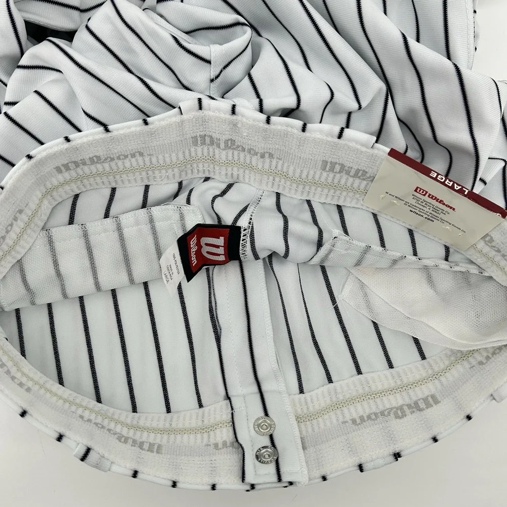 Wilson Mens Large Pinstripe Baseball Softball Pants White Black NWT WTA4398